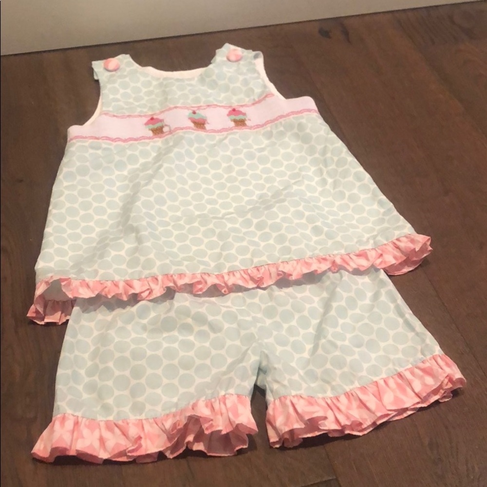 Shrimp and Grits kids Girls short set